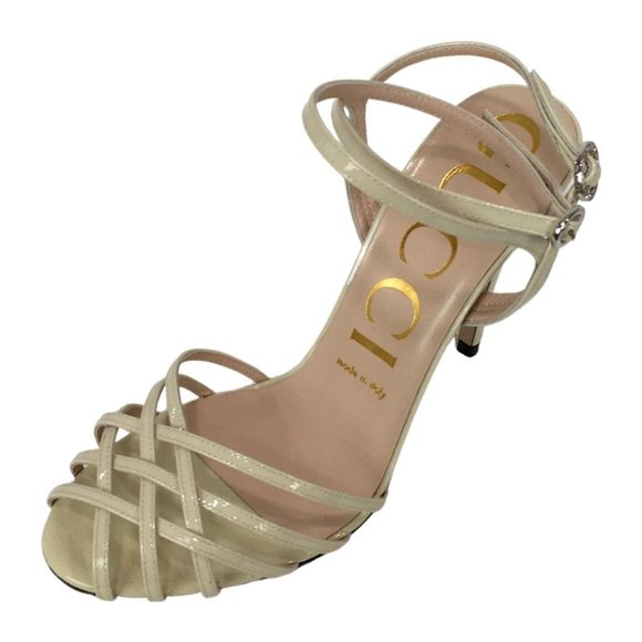 Gucci Women's Vintage Shiny Patent Leather High Heels Sandals DM52 - Picture 3 of 16